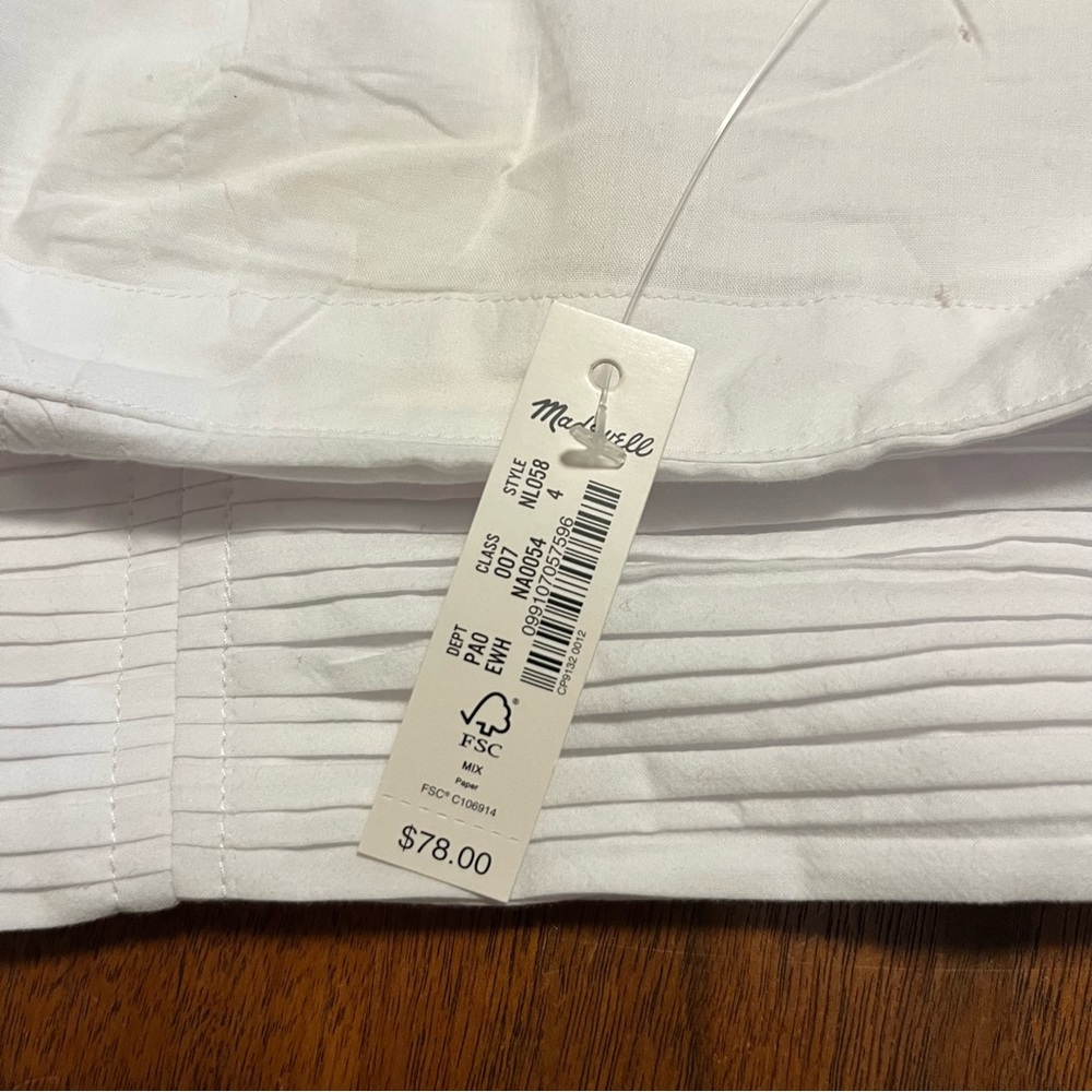 Madewell Poplin Crop Tube Top sz 4 NWT, Preppy, Summer - Picture 8 of 8